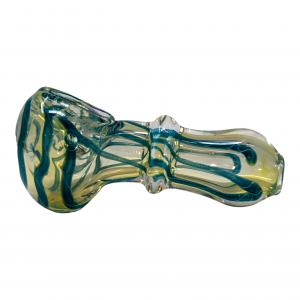 2.5" Silver Fumed Ribbon Art Single Rim Hand Pipe - 2 Pack [RJA80]